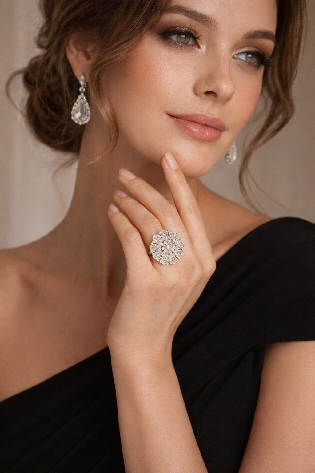 Elegant Floral Diamond Ring