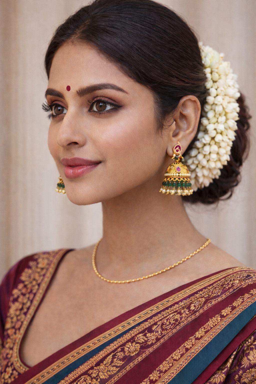 Traditional Gold Jhumka Earrings - Image 3