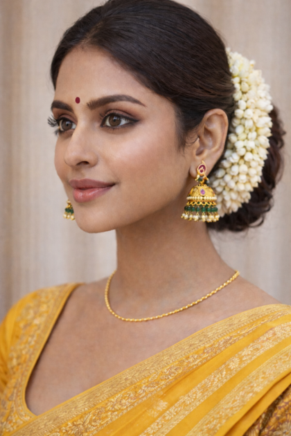 Traditional Gold Jhumka Earrings